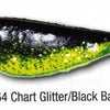 Luckie Strike Shad Minnow MC 3" 10ct Chart Glitter-Black Back