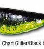 Luckie Strike Shad Minnow MC 3" 10ct Chart Glitter-Black Back
